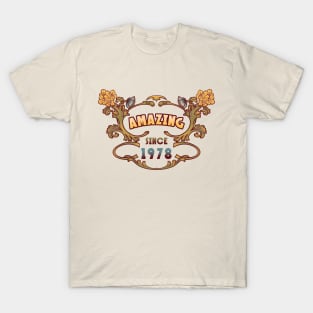 AMAZING SINCE 1978 art nouveau vintage retro 70s T-Shirt